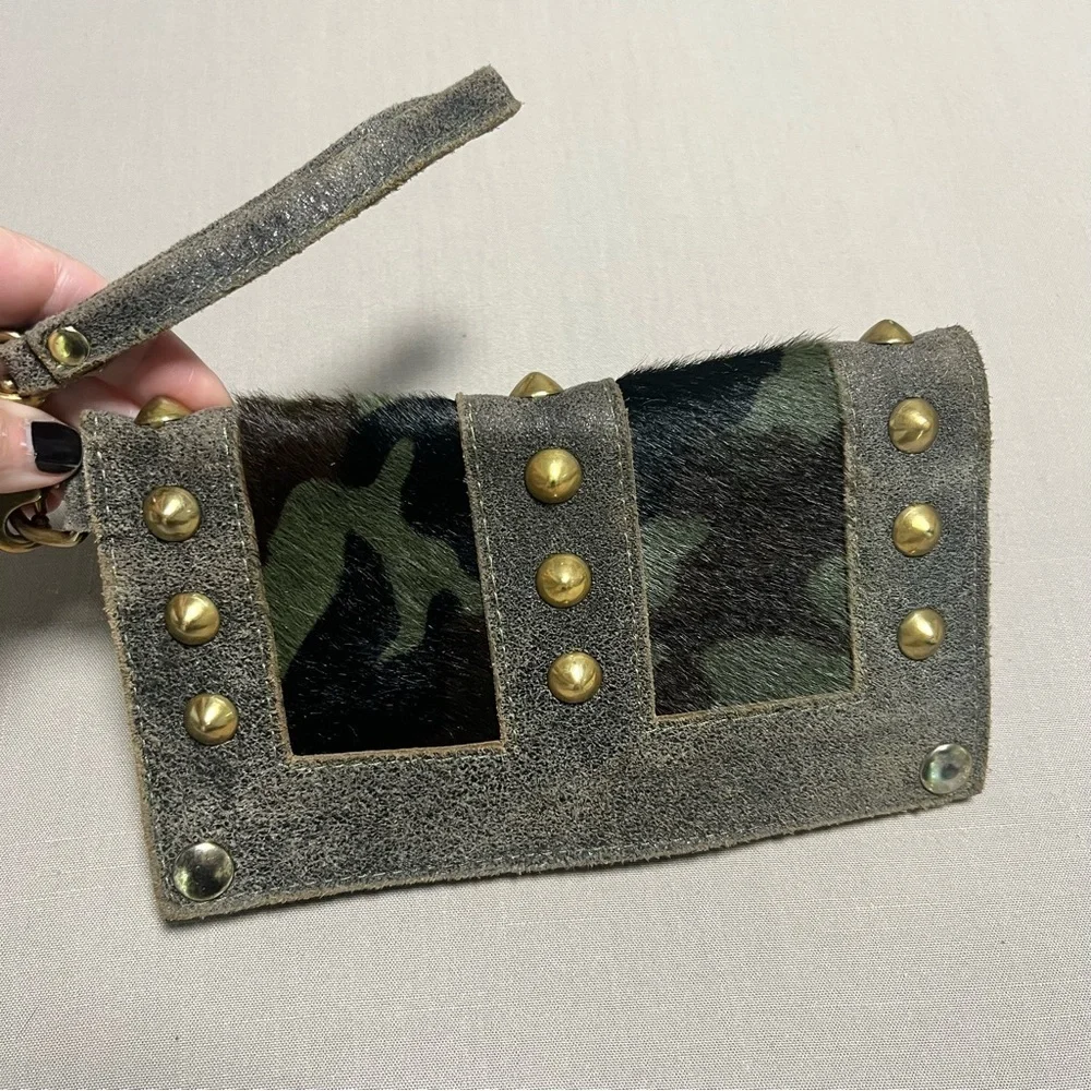 Maya Moon Handmade Recycled Leather Clutch Wallet Wristlet + Card Holder